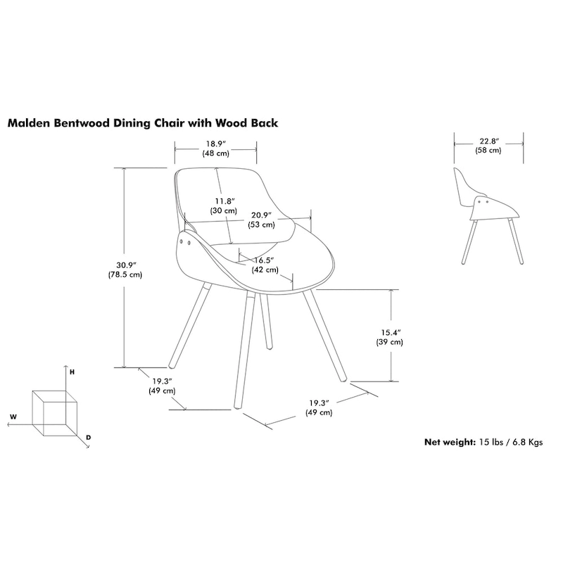 WYNDENHALL Malone Bentwood Dining Chair in Cream Faux Leather - 22.8