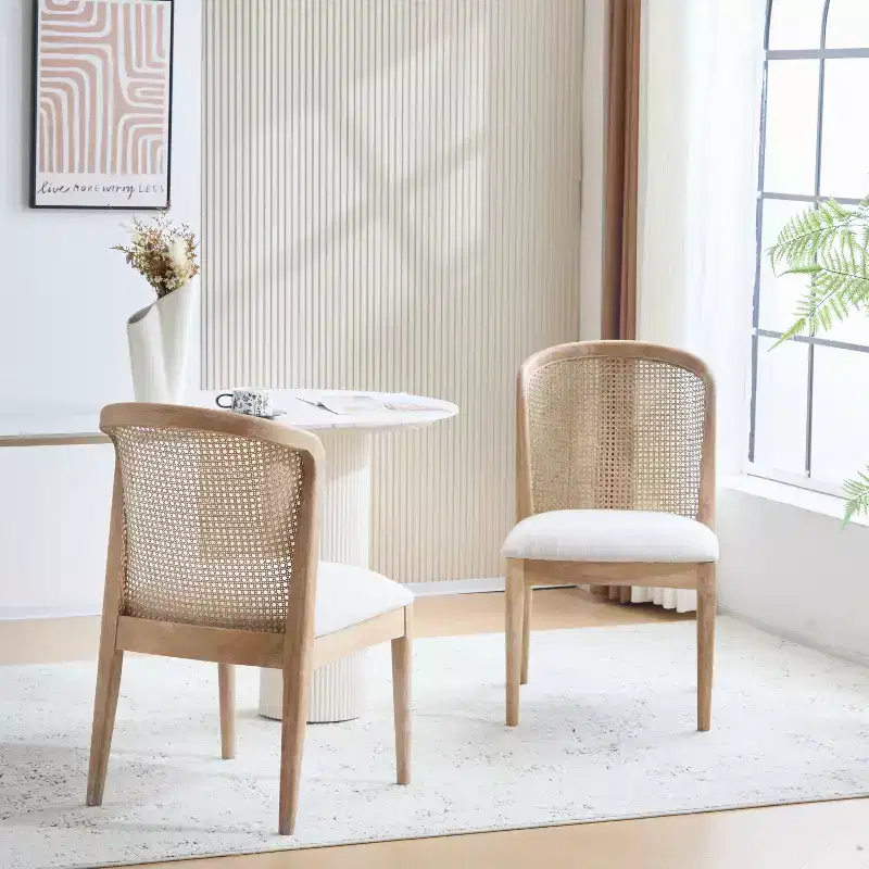 Christopher Knight Home Whim Rubber Wood Dining Chair with Rattan Back