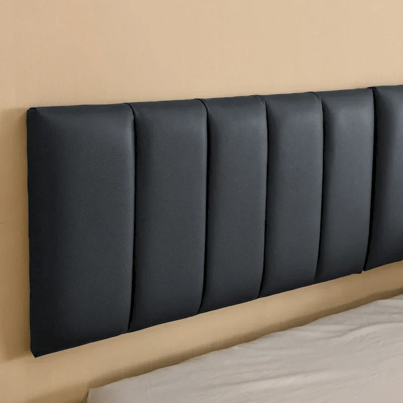 Floating Bed Frame With Led Lights And Wall Mounted Headboard