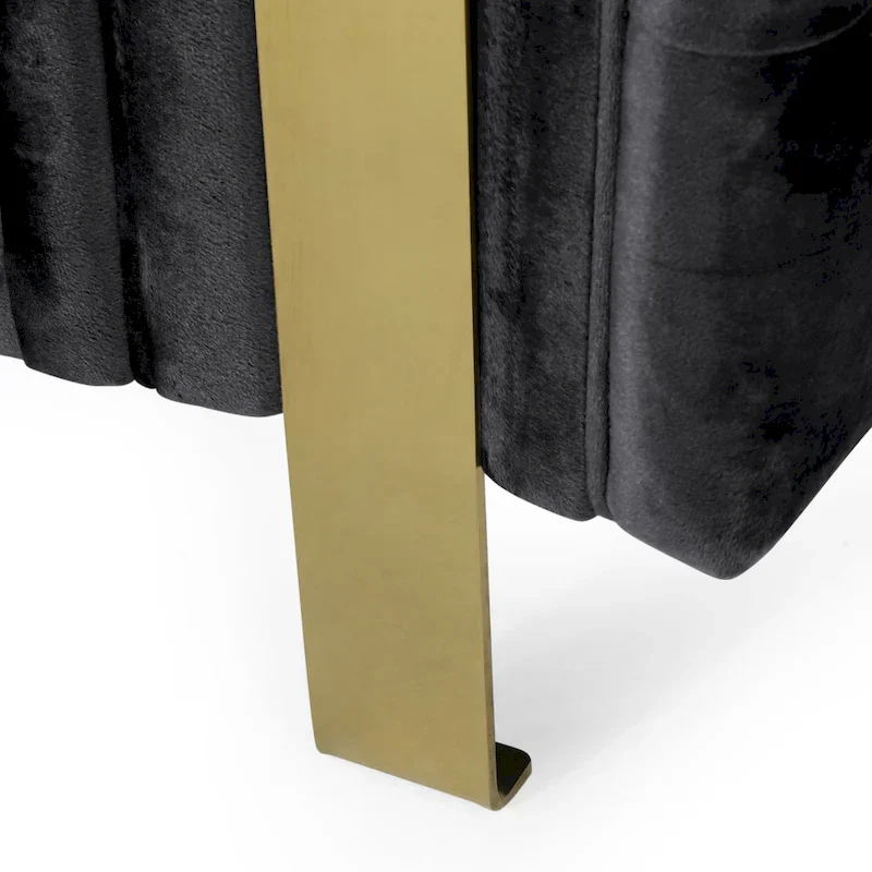 Keyser Modern Glam Tufted Velvet 3 Seater Sofa by Christopher Knight Home - 83.75 L x 34.50 W x 27.25 H