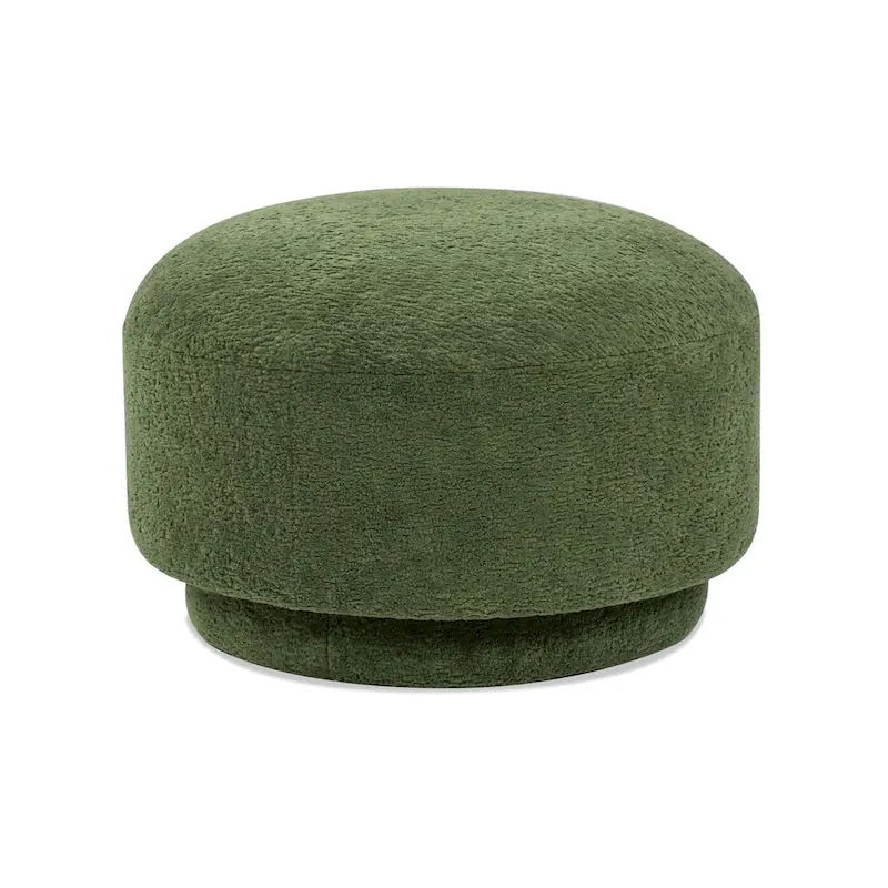 Cream Faux Sherpa Mushroom-Shaped Footstool Ottoman
