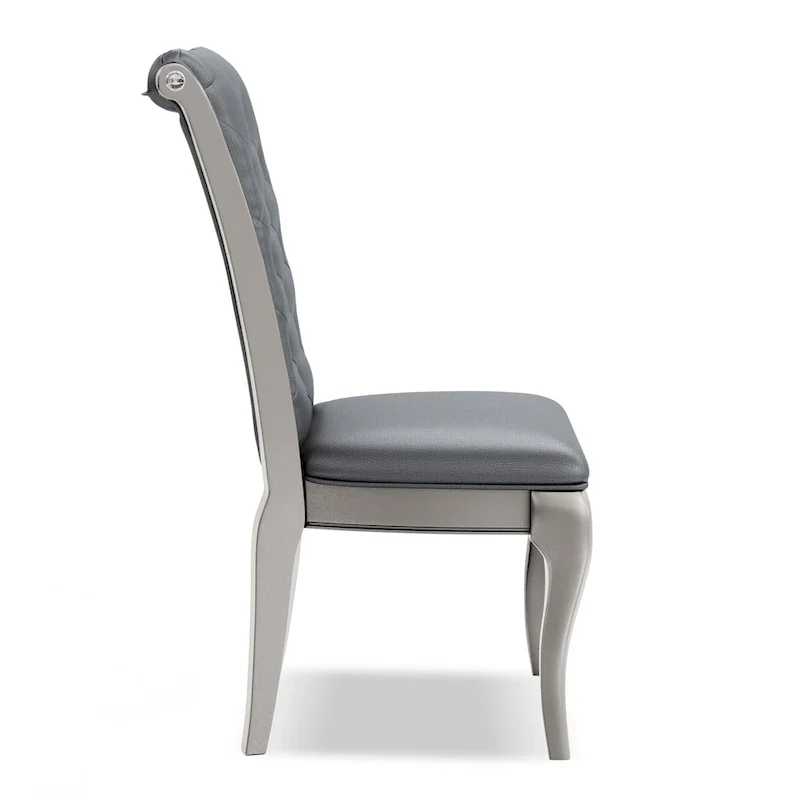 Tily Glam Gold Faux Leather Tufted 9-Piece Dining Table with Leaf Set by Furniture of America