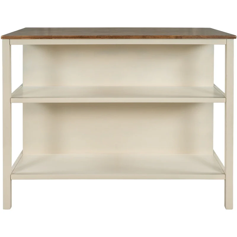 Topmax Solid Wood Rustic 45 Stationary Kitchen Island