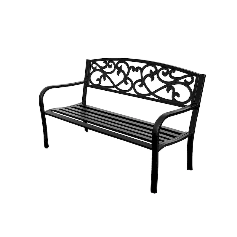 Lotus Home Metal Garden Bench - 34  H x 50  W x 24  D