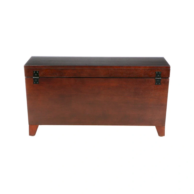 Transitional Wooden Espresso Trunk Coffee Table