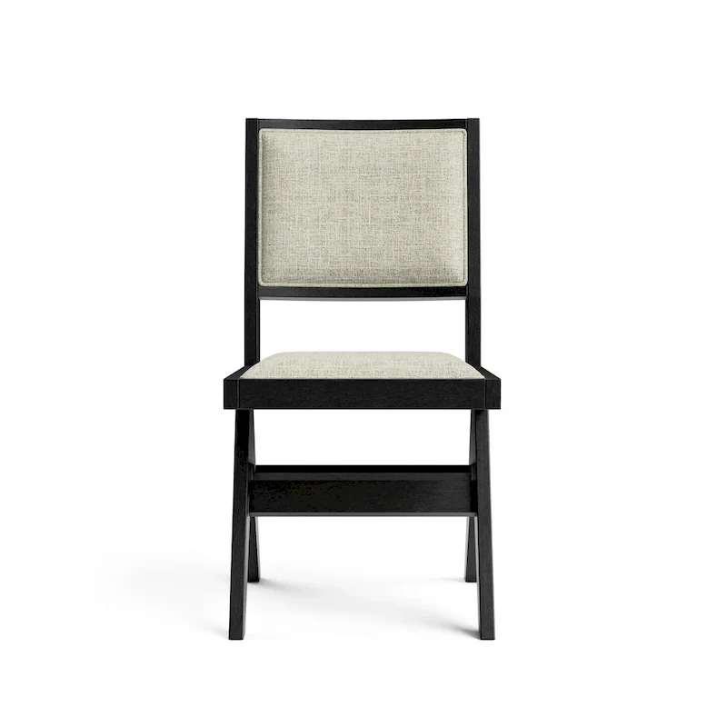 Furniture of America Evrena Modern Black Padded Fabric Dining Chairs (Set of 2)