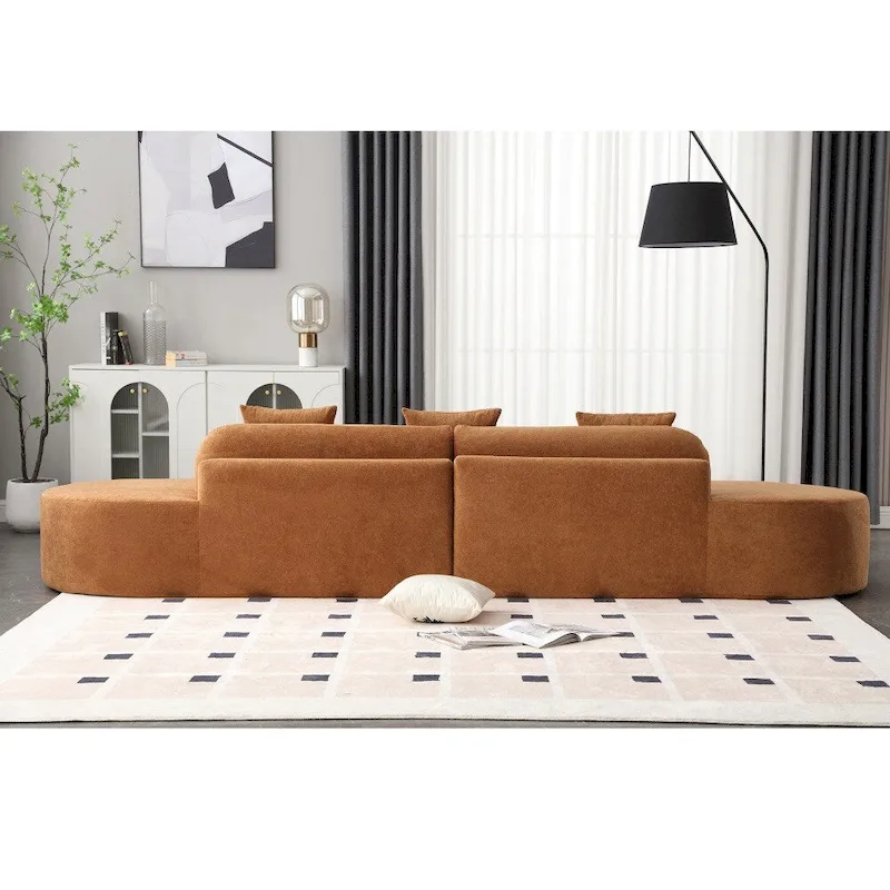 Modern Curved Terrycloth Fabric Combination Sofa No Assembly Required