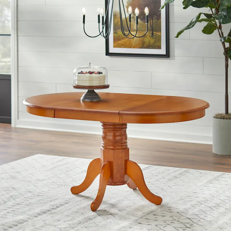 Simple Living Carolina Farmhouse Solid Wood Dining Table with Leaf