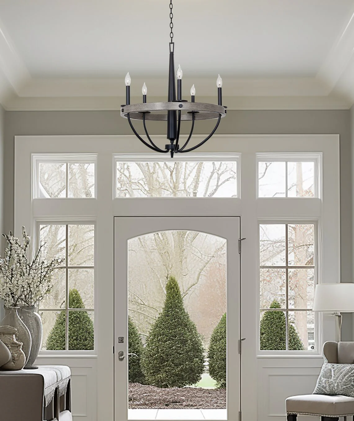 Madison 27 5-Light Modern French Country Farmhouse Chandelier