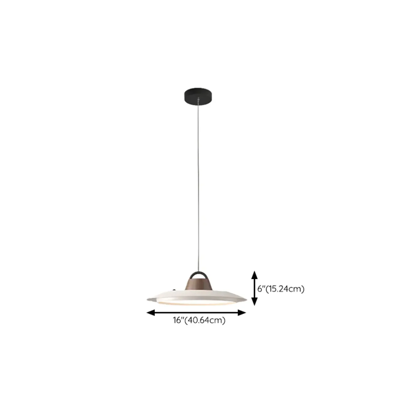 White Barn Metal Walnut Dimmable Hanging LED Pendant Light