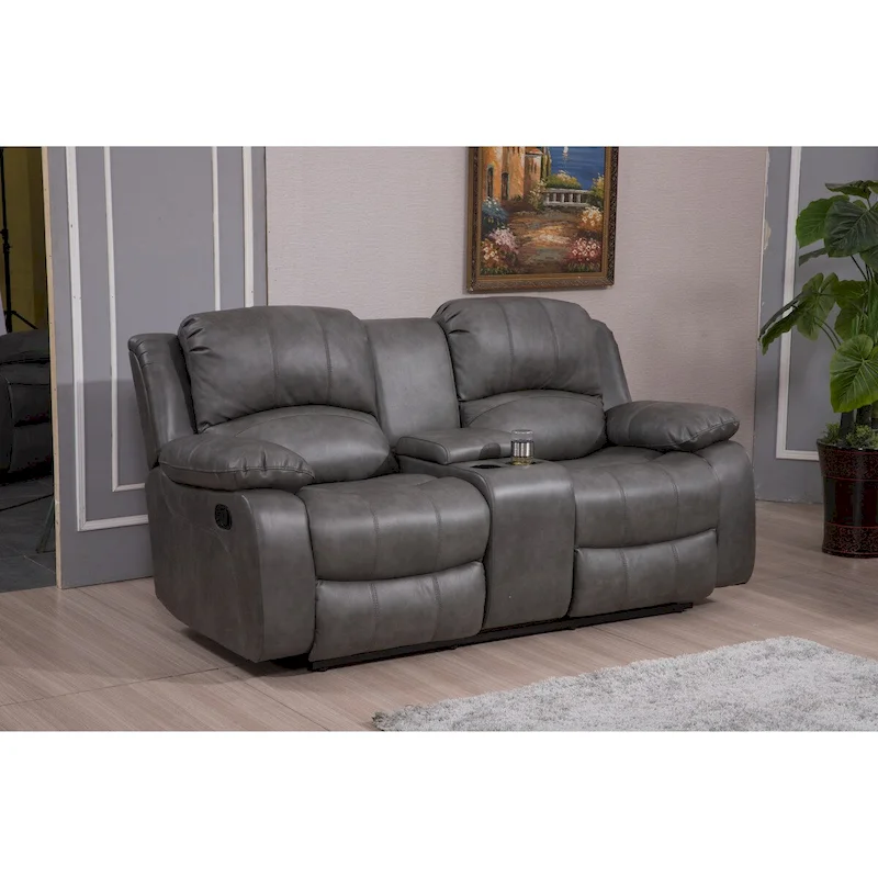 Betsy Furniture 2 Piece Bonded Leather Reclining Living Room Set, Sofa and Loveseat