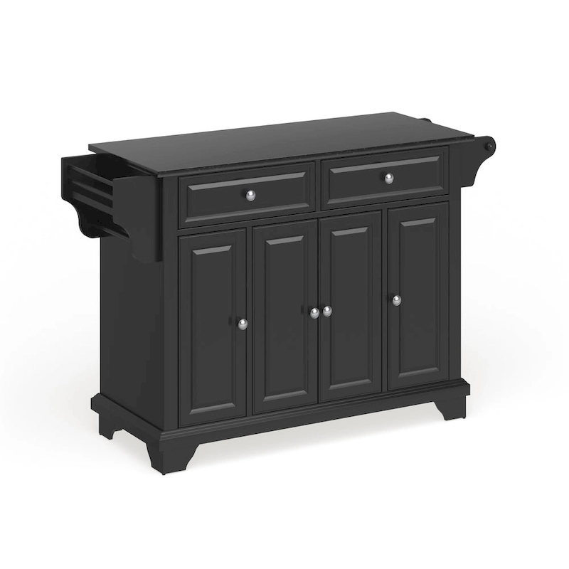 Lafayette Granite Top Kitchen Island in Black Finish - 51.5W x 18D x 36H