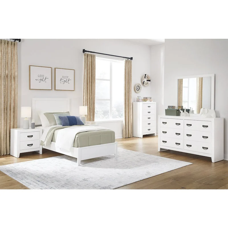 White 6-Drawer Dresser with Dovetail Construction – Contemporary Style, Bedroom Use