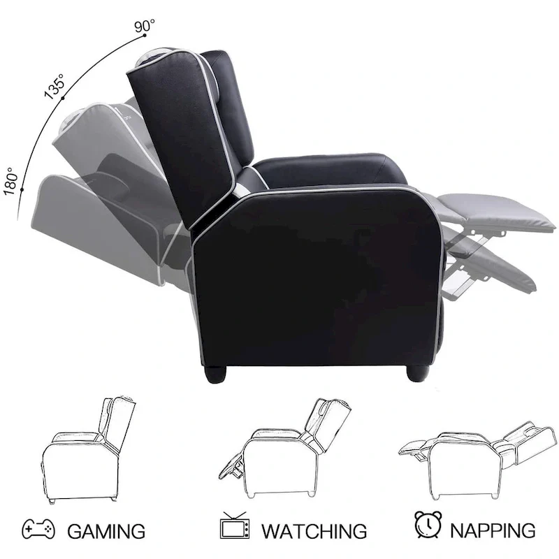 BOSSIN Gaming Recliner Chair Racing Style High Back Chair Living Room Recliners Theater Seating