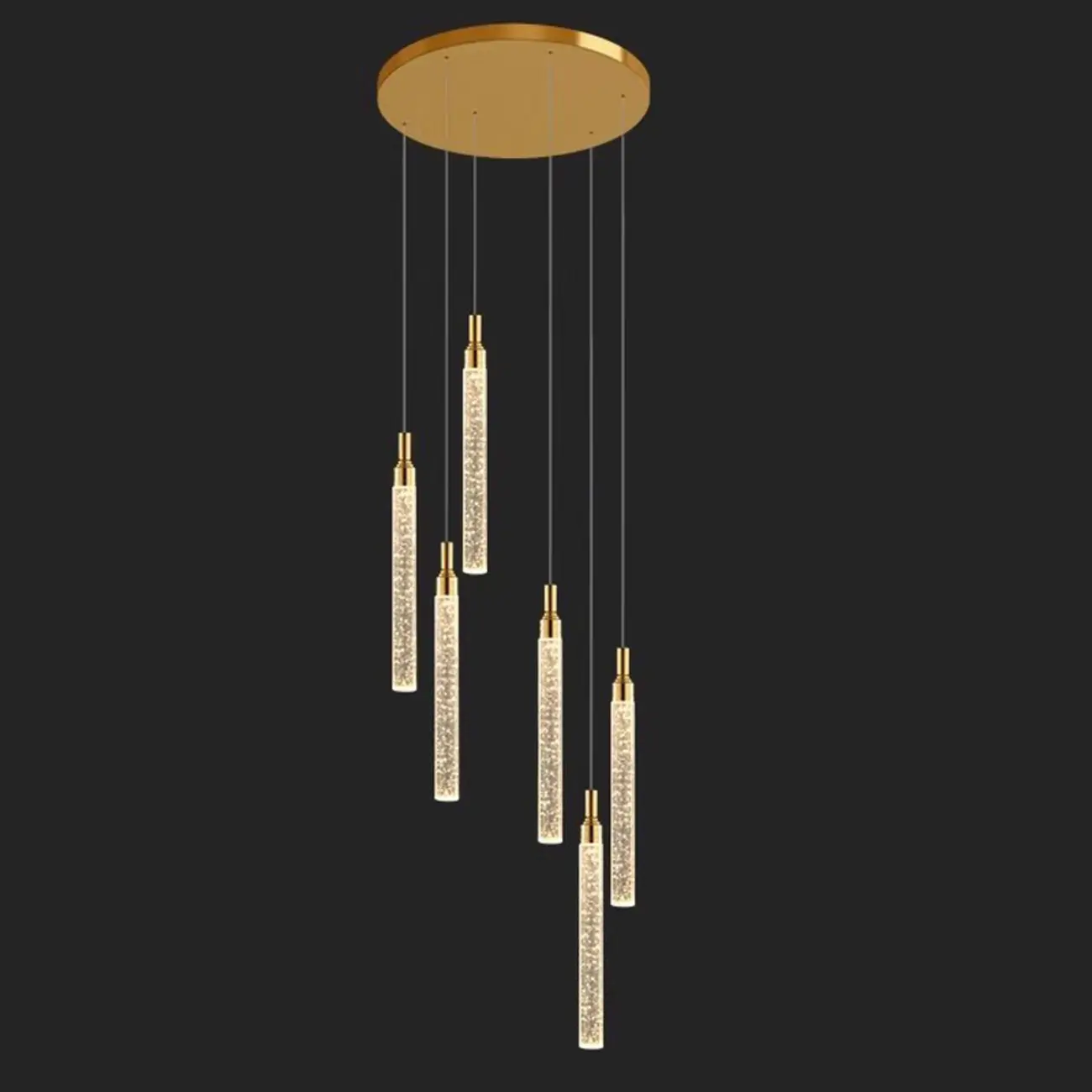 Modern Spiral Crystal Gold LED Chandelier Pendant Light