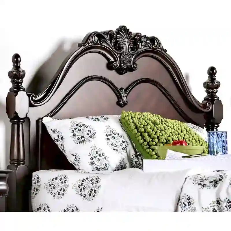 Furniture of America Diva Cherry Solid Wood Four Poster Bed
