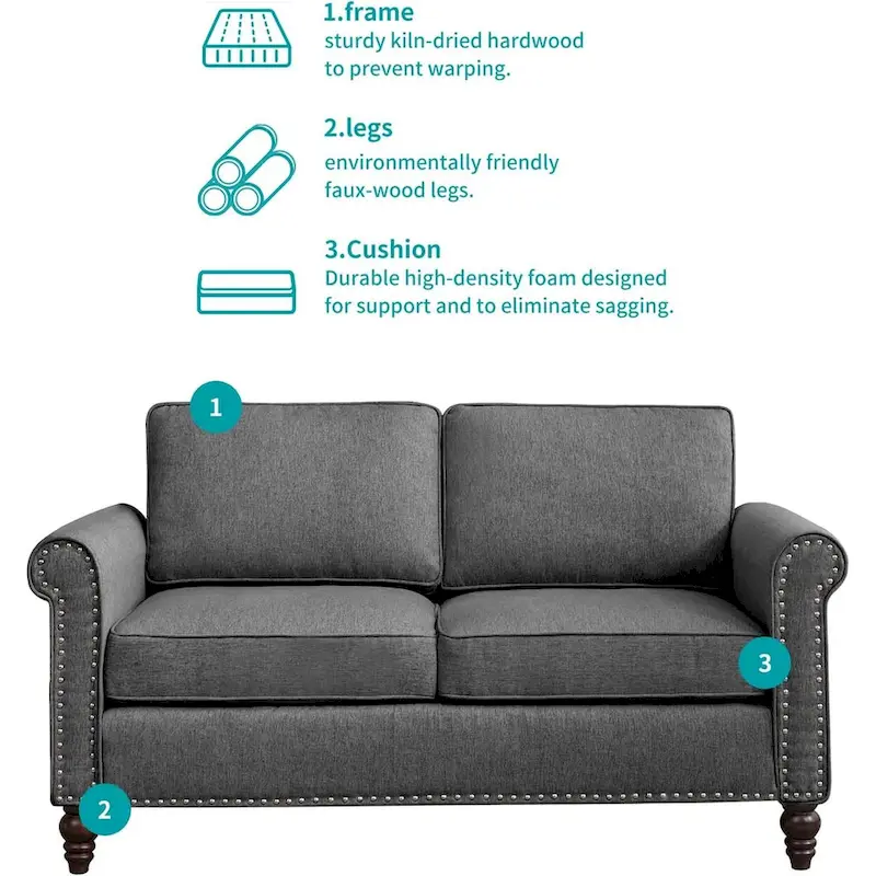 Mixoy Modern Sofa, Loveseat