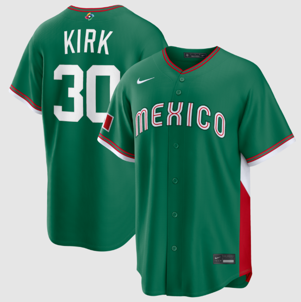 Mexico Baseball Alejandro Kirk Green 2026 World Baseball Classic Road Stadium Jersey