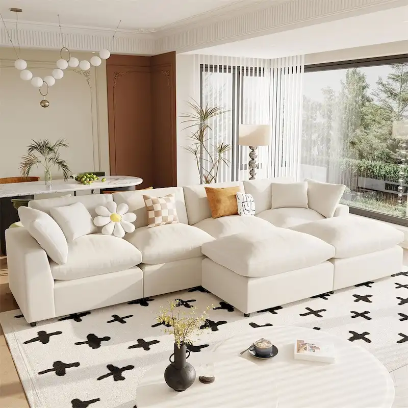 Gray U-Shape Modular Sectional Sofa 4-6 Seater