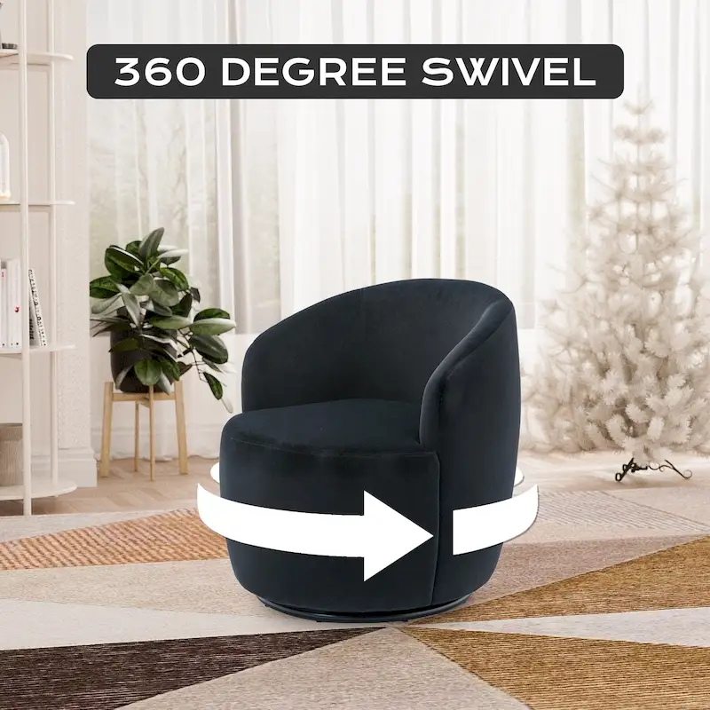 Ouyessir Modern Teddy Upholstered Swivel Barrel Chair(Set of 2)