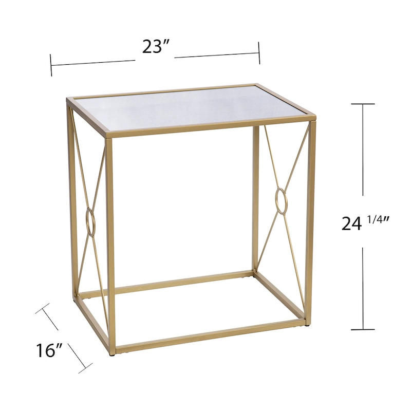 SEI Furniture Lanfranco Transitional Gold Metal Side Table