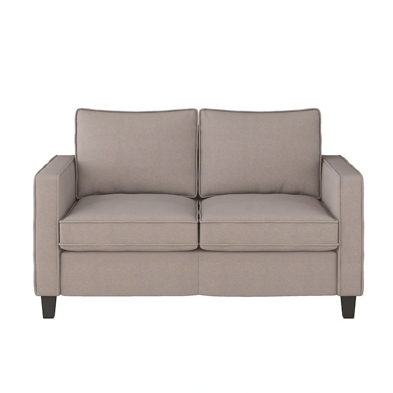 2-Seater Upholstered Loveseat Sofa – Taupe