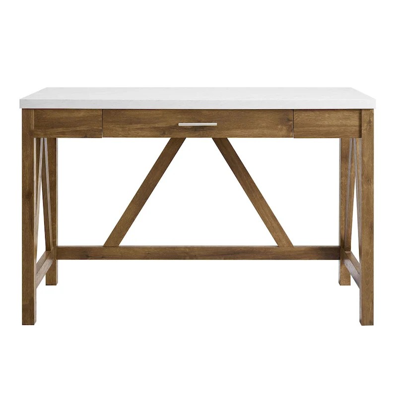 Paradise Hill A-Frame Writing Desk with Center Drawer – MDF & Laminate