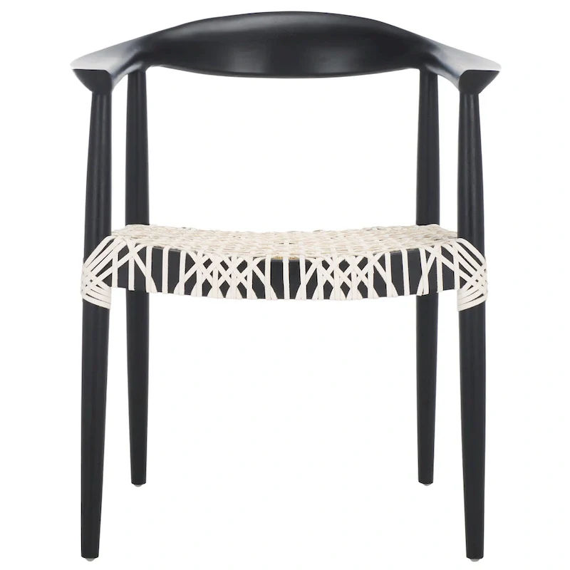 SAFAVIEH Trix Bandelier Black Dining Arm Chair - 24.8 x 18.9 x 30.7 - 25W x 19D x 31H