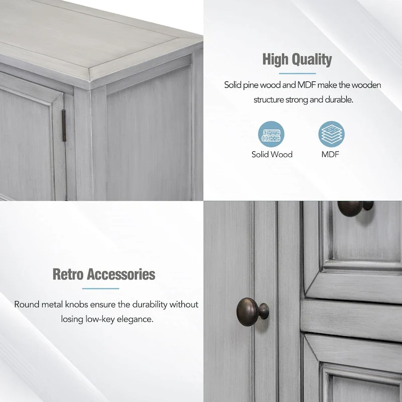 Buffet Sideboard Console Table with Bottom Shelf