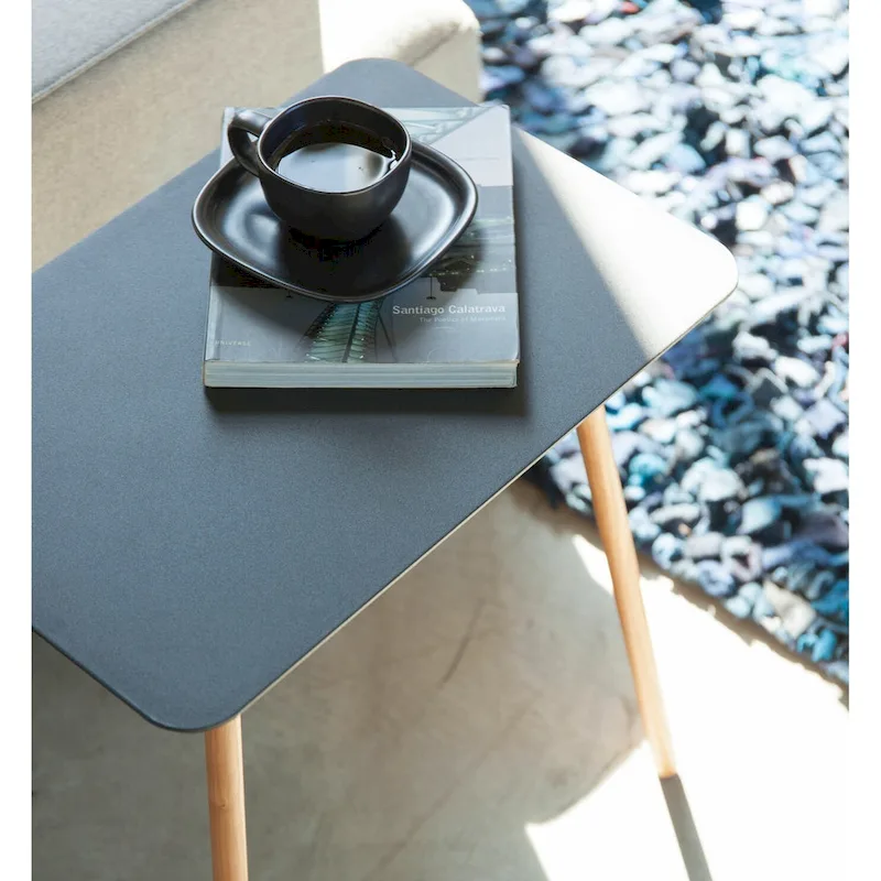 Yamazaki Home Side Table, Steel, Holds 22 lbs, Minimal Assembly - L 11.81 x W 17.72 x H 19.69 inches