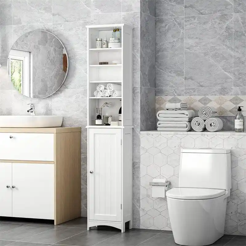 Bathroom Storage Cabinet - 9 D x 13.4 W x 65 H