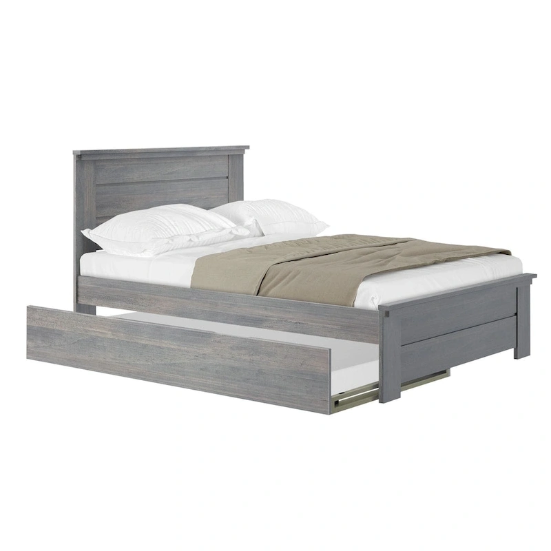 Plank and Beam Farmhouse Full Bed with Panel Headboard with Trundle