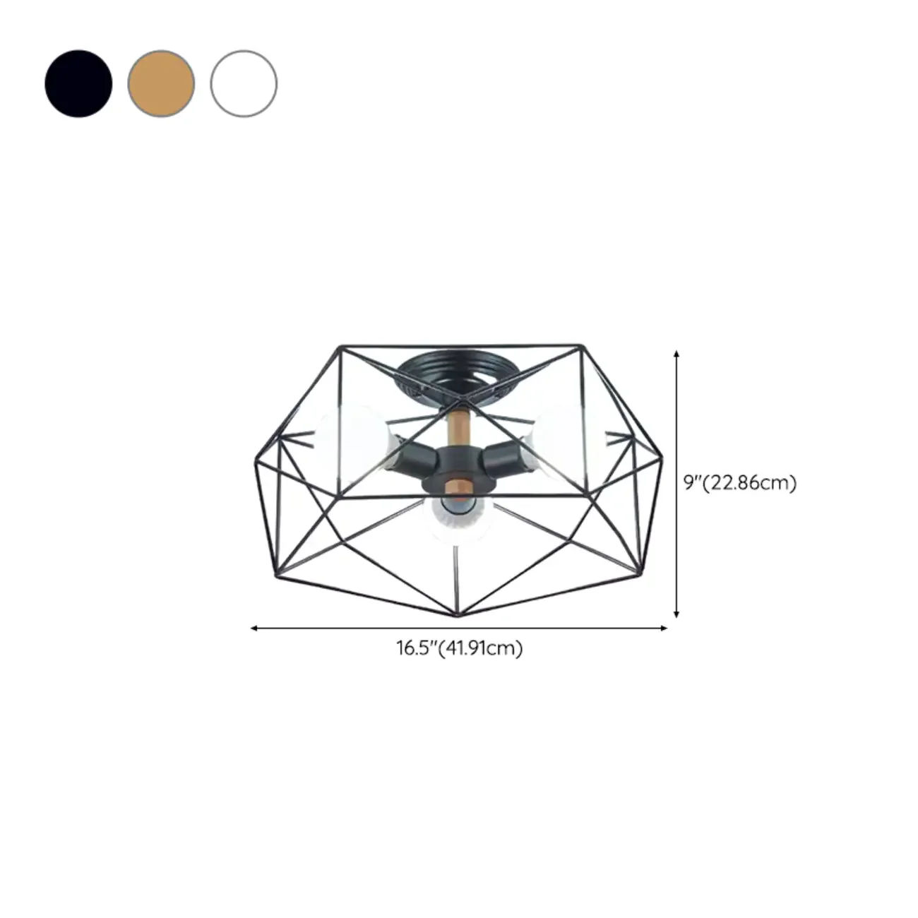 Sleek Gold Semi-Flush Ceiling Light with Iron Drum Shade