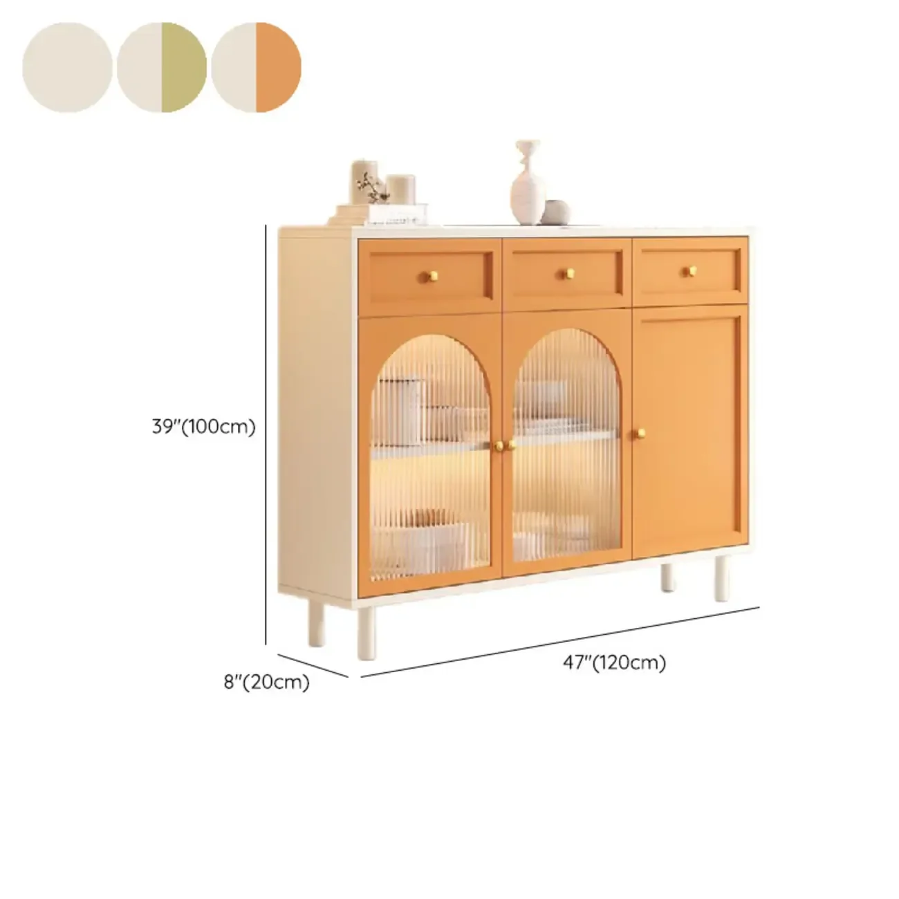 Scandinavian Wooden Kitchen Cabinet with Stone Counter Top