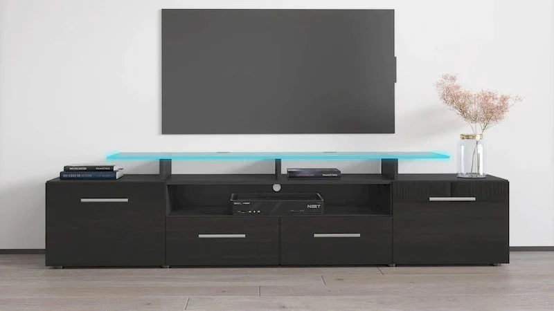 Modern TV Stand with LED Light System