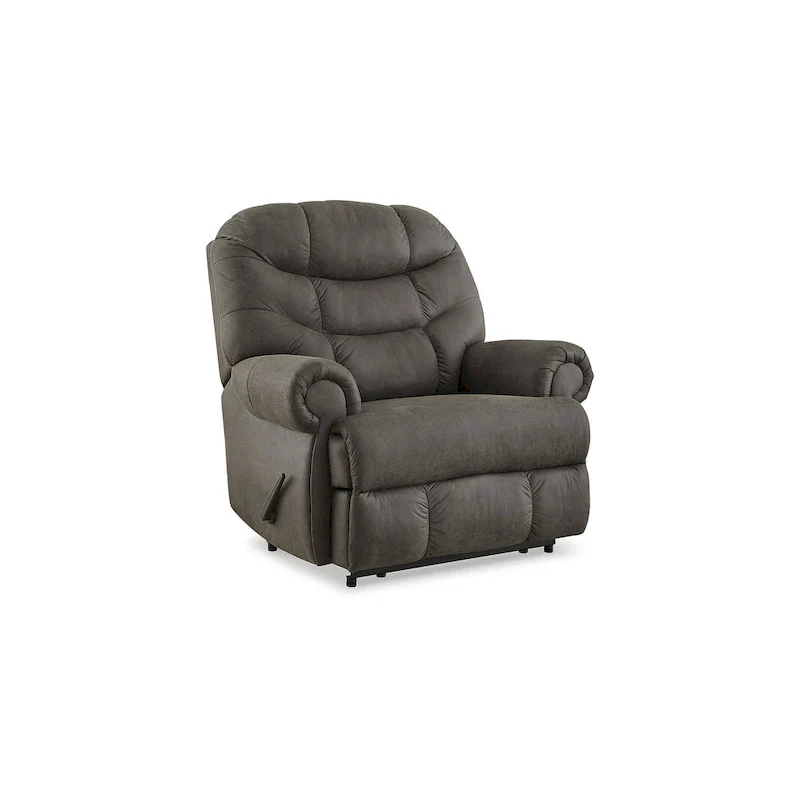 Gunmetal Faux Leather Large-Scale Recliner