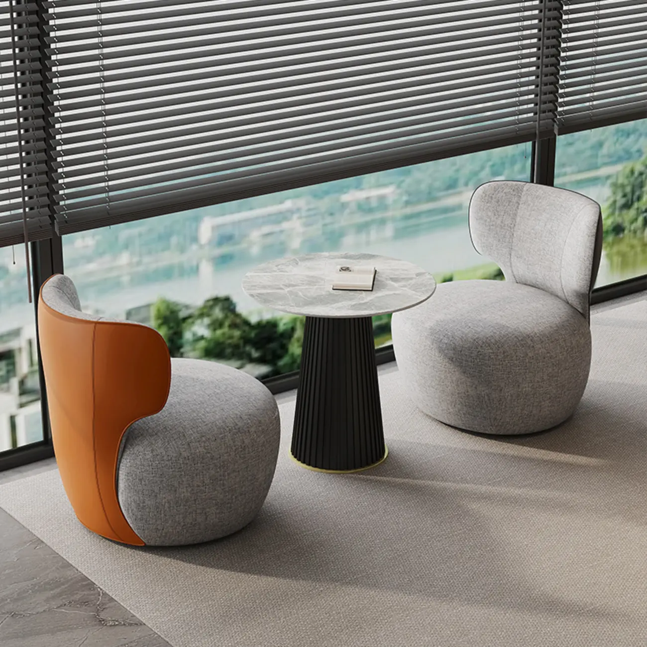 Glam Fabric Swivel Accent Chair with Scratch Resistant