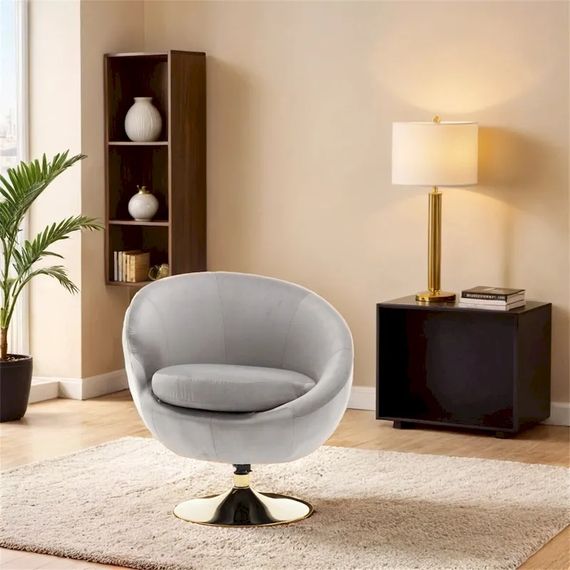 360 Degree Swivel Cuddle Barrel Accent Chairs, Round Armchairs