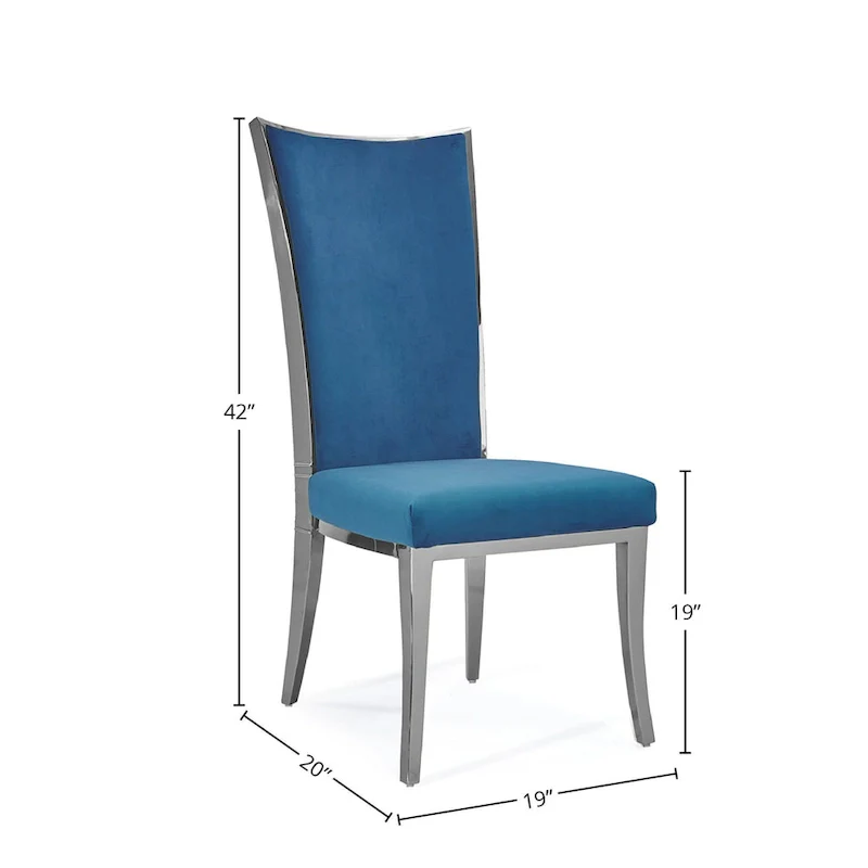 Silver Velvet Upholstered Dining Chair