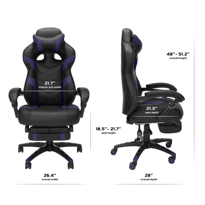 RESPAWN 110 Pro Gaming Chair - Gaming Chair with Footrest, Ergonomic Computer Desk Chair