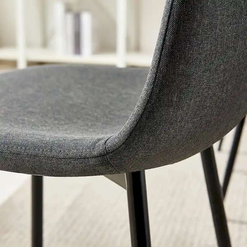 Modern Glass Top Dining Kitchen Table With Fabric Chairs