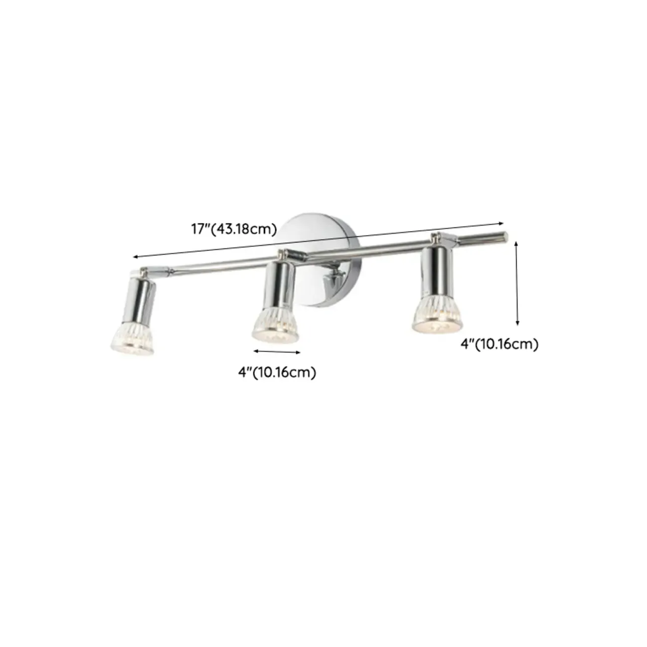 Adjustable Modern Chrome Semi Flush Mount Ceiling Track Light