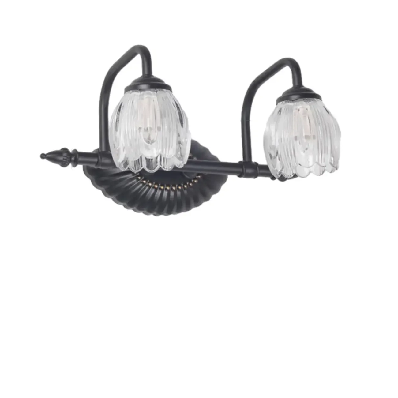 3-Light Vintage Bathroom Vanity Light with Glass Arc Shade