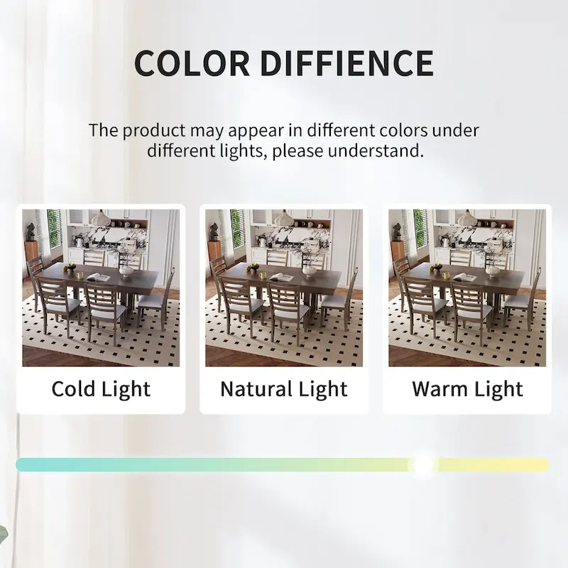 5 Piece Extendable Dining Table Set, Farmhouse Extendable Table with 18 Move Leaf