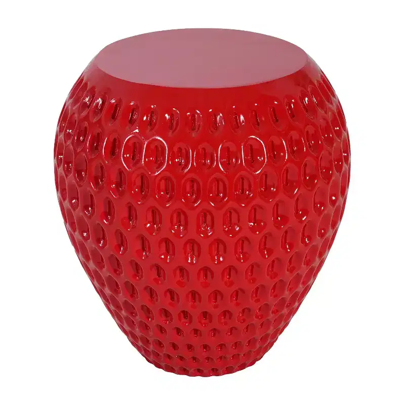 Christopher Knight Home Misaki Patio Modern Strawberry-Inspired Lightweight Concrete Side Table