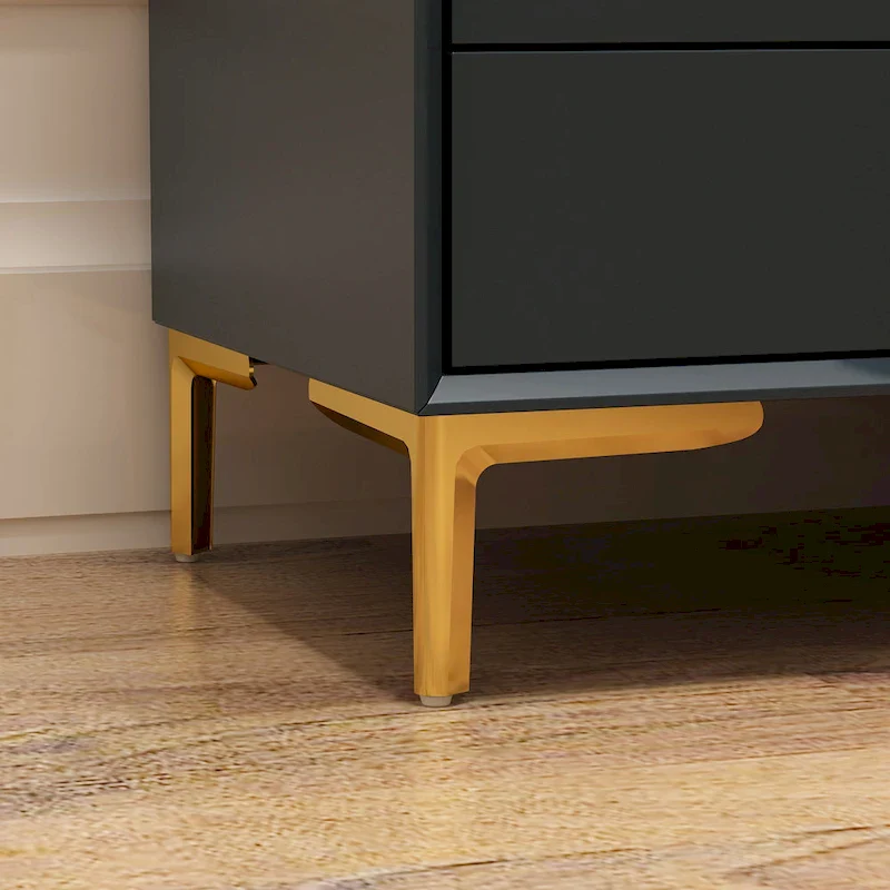 3-Drawer Bedside Nightstand with Open Cubby