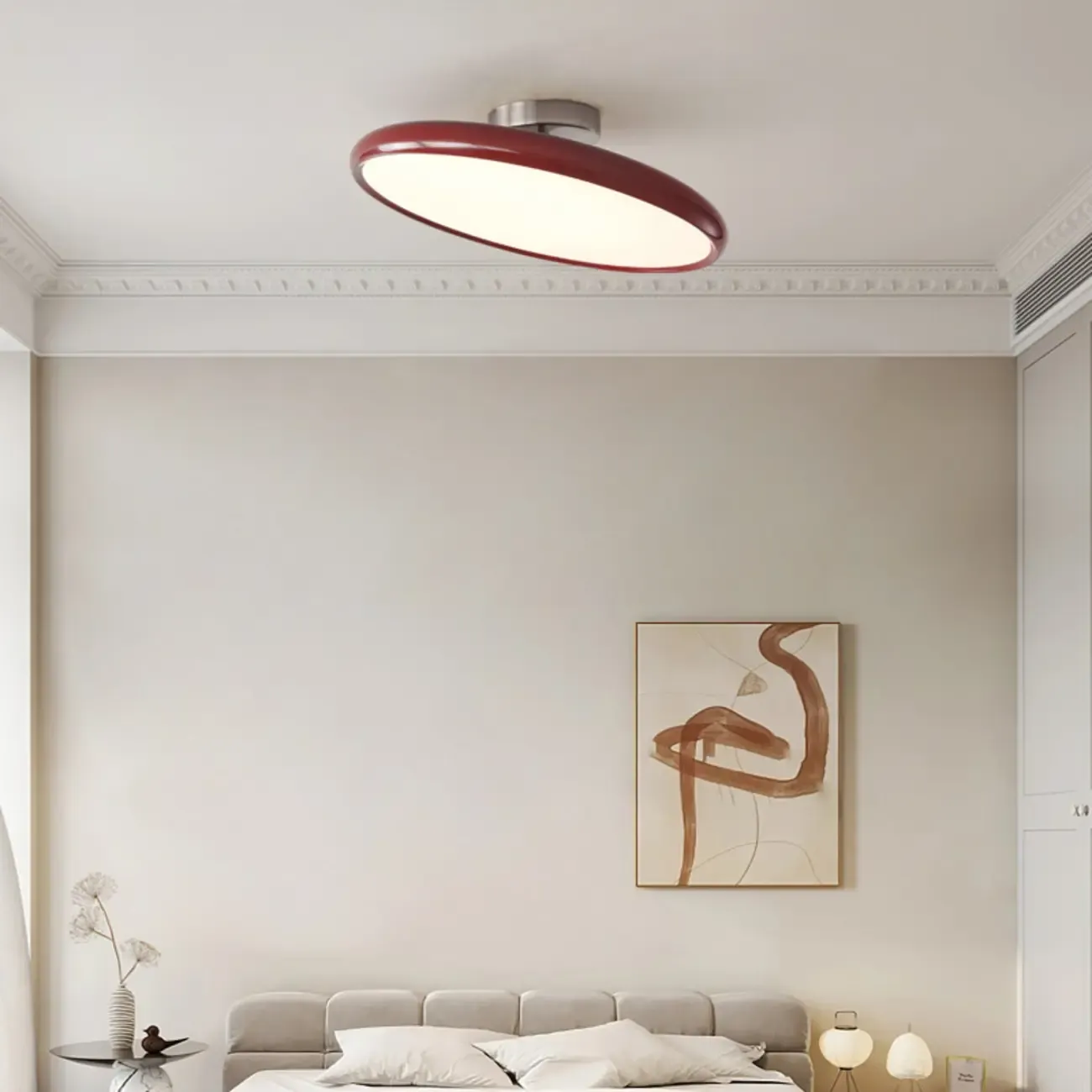 Modern Dimmable Circular LED Semi-Flush Ceiling Light