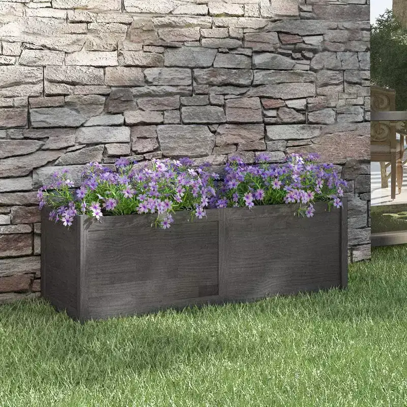 vidaXL Planter Patio Outdoor Raised Garden Bed Flower Box Solid Wood Pine