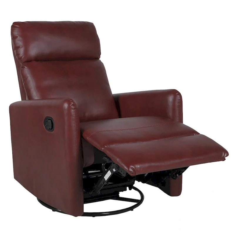 Leather Manual Swivel Recliner