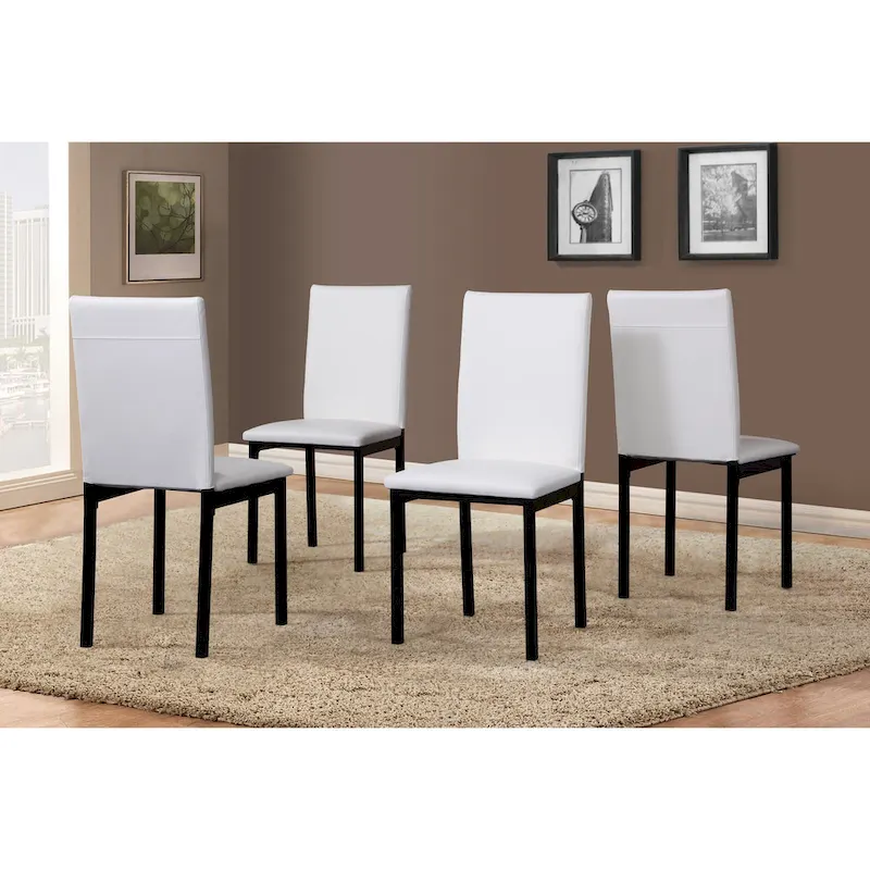 Modern 5-Piece Dining Set with Rectangular Table & 4 High Back Chairs